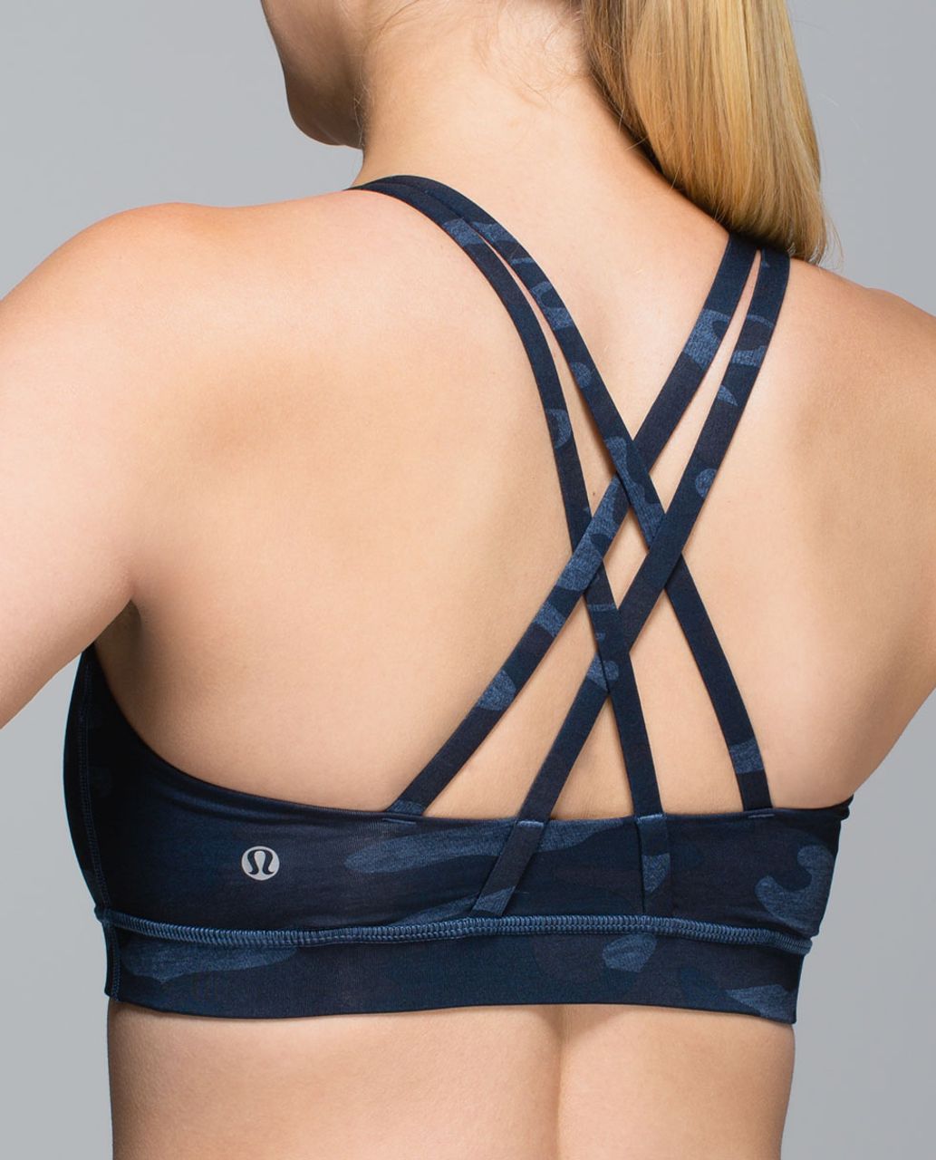 Lululemon Energy Bra - Heathered Texture Lotus Camo Oil Slick Blue