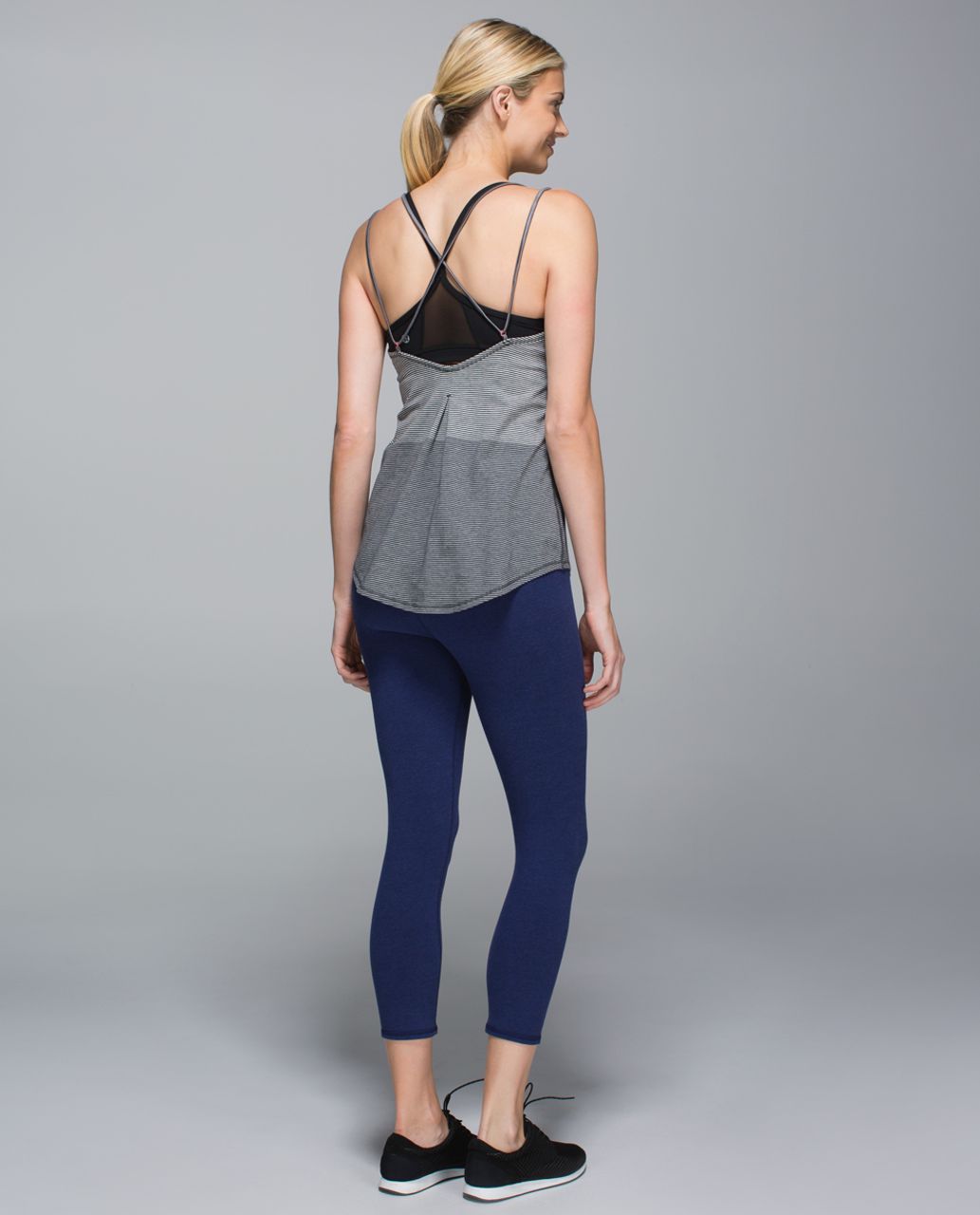 Lululemon Breezy Tank - Divided Stripe Heathered Light Grey Heathered Dark Gre / Slate