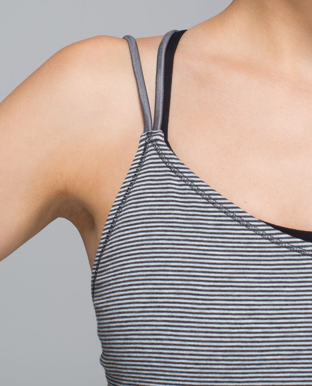 Lululemon Breezy Tank - Divided Stripe Heathered Light Grey Heathered Dark Gre / Slate