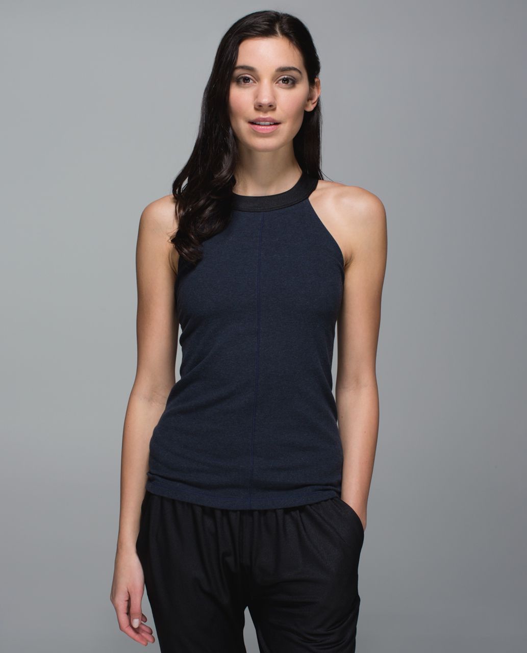 Lululemon Motivate Tank - Heathered Inkwell / Black