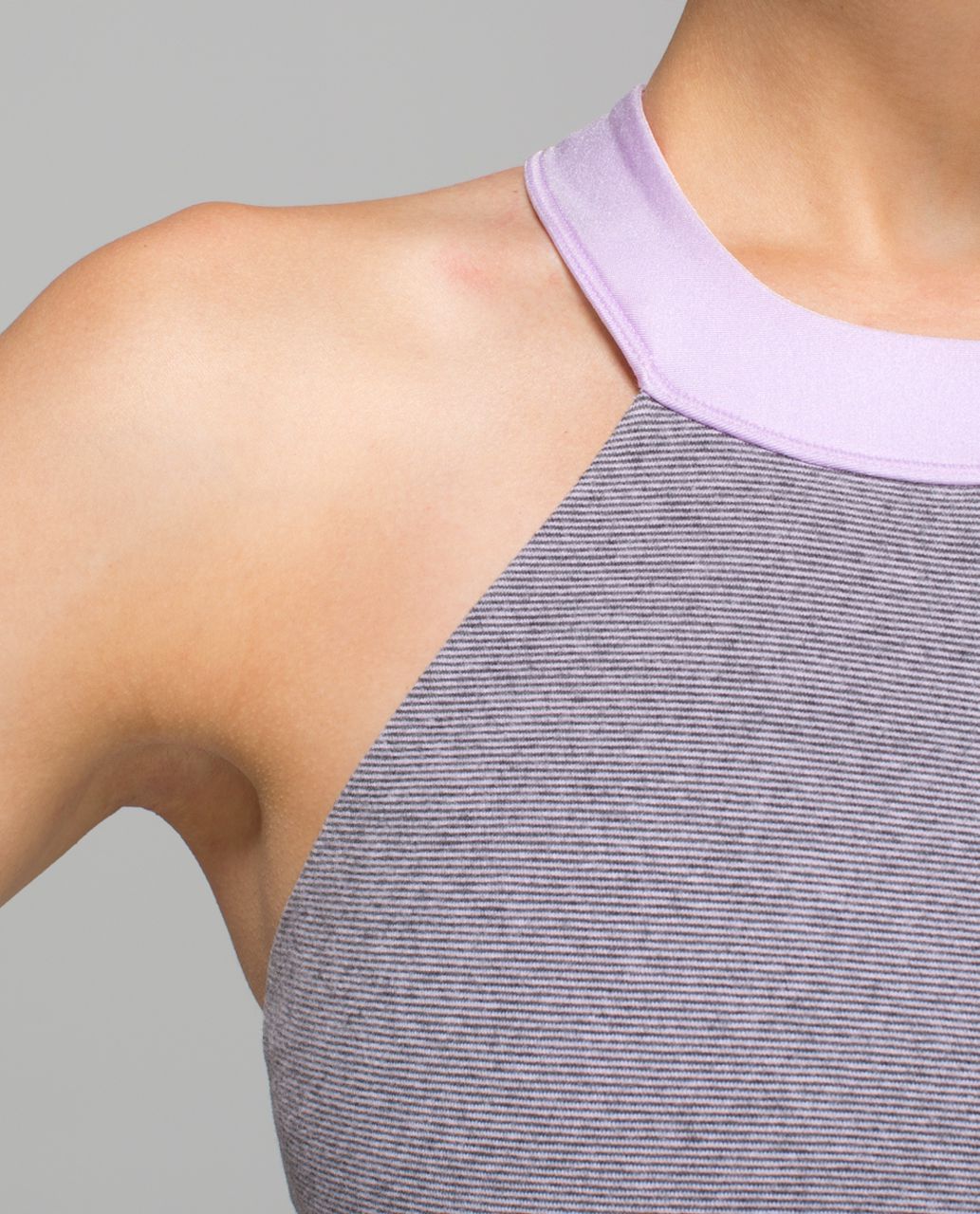 Lululemon Motivate Tank - Wee Stripe Heathered Dark Grey Pretty Purple