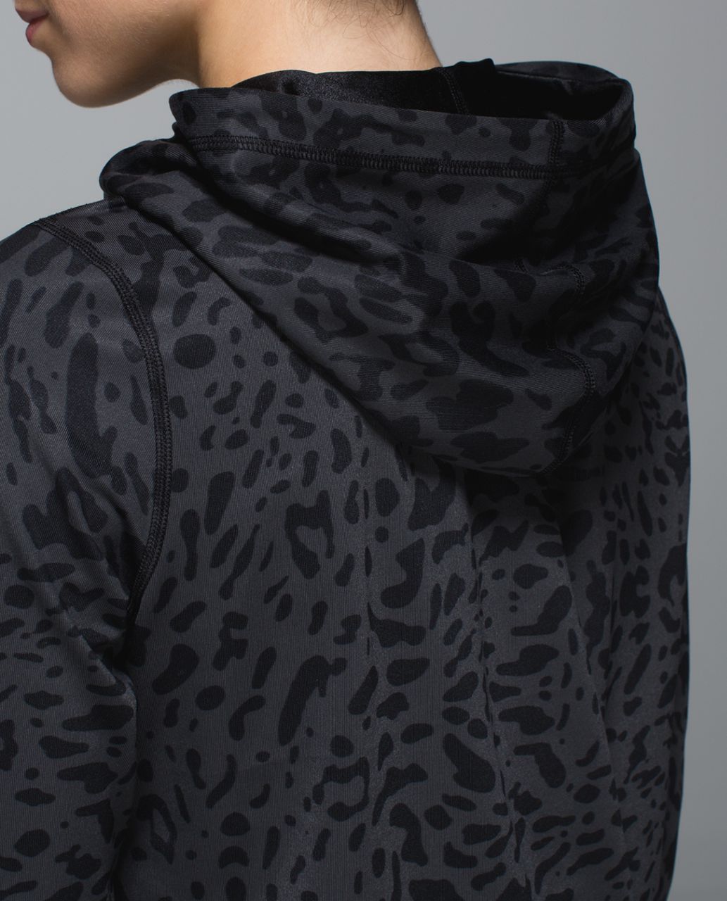 Lululemon Namaskar Hoodie - Animal Swirl Deep Coal Black / Black