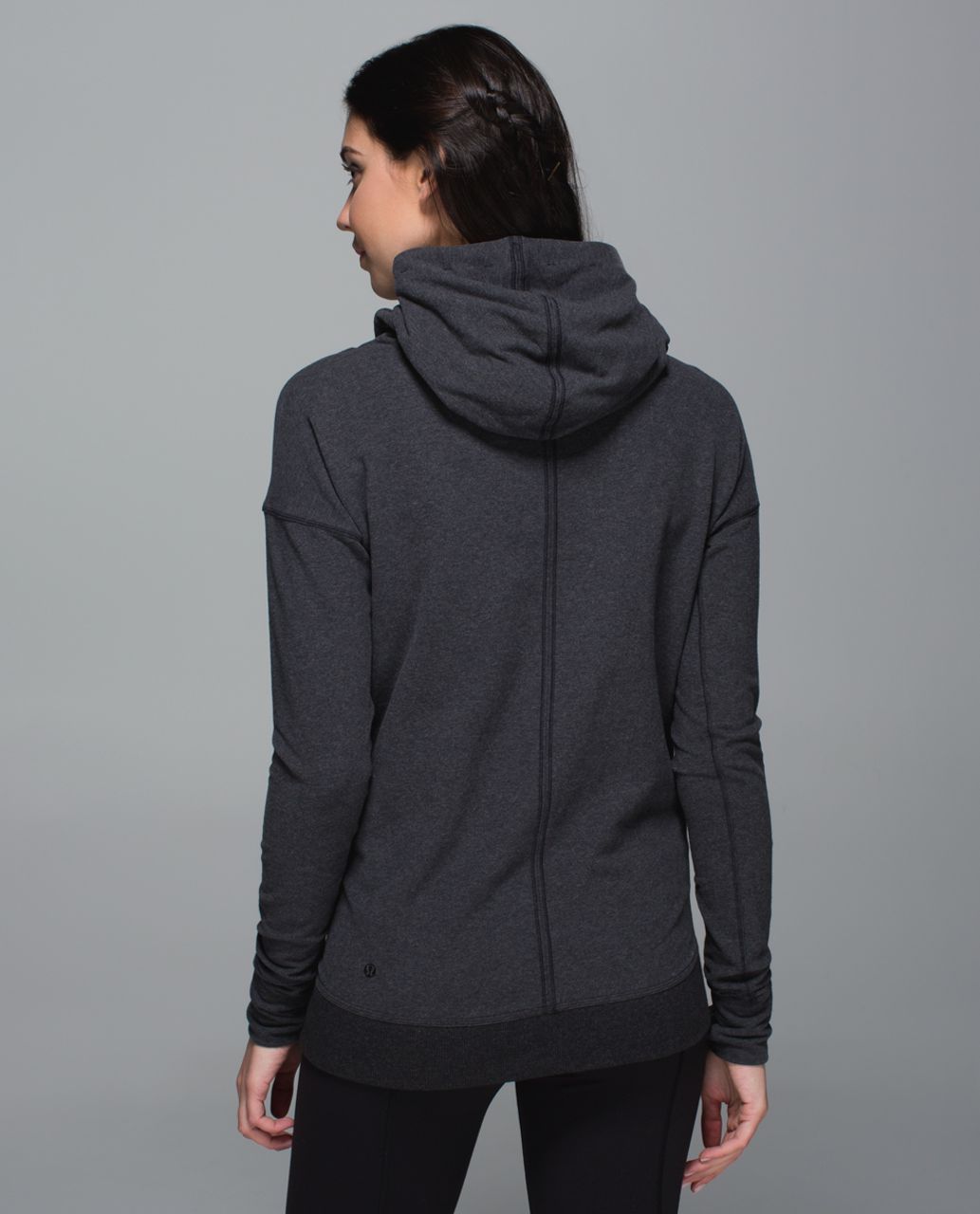 Lululemon Stress Less Hoodie - Heathered Marled Black / Black - lulu  fanatics