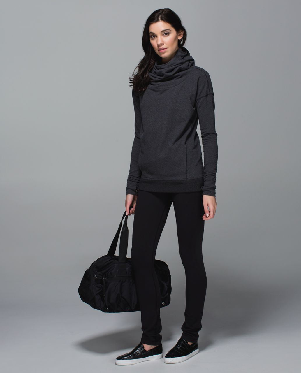 Lululemon Stress Less Hoodie - Heathered Marled Black / Black