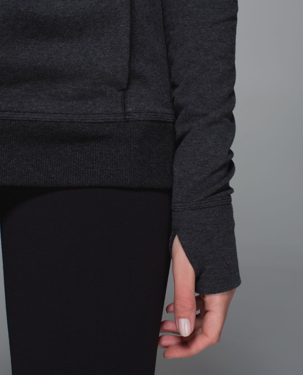 Lululemon Stress Less Hoodie - Heathered Marled Black / Black