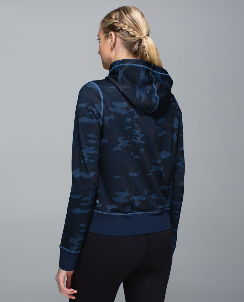 Lululemon Namaskar Hoodie - Heathered Texture Lotus Camo Oil Slick Blue / Inkwell