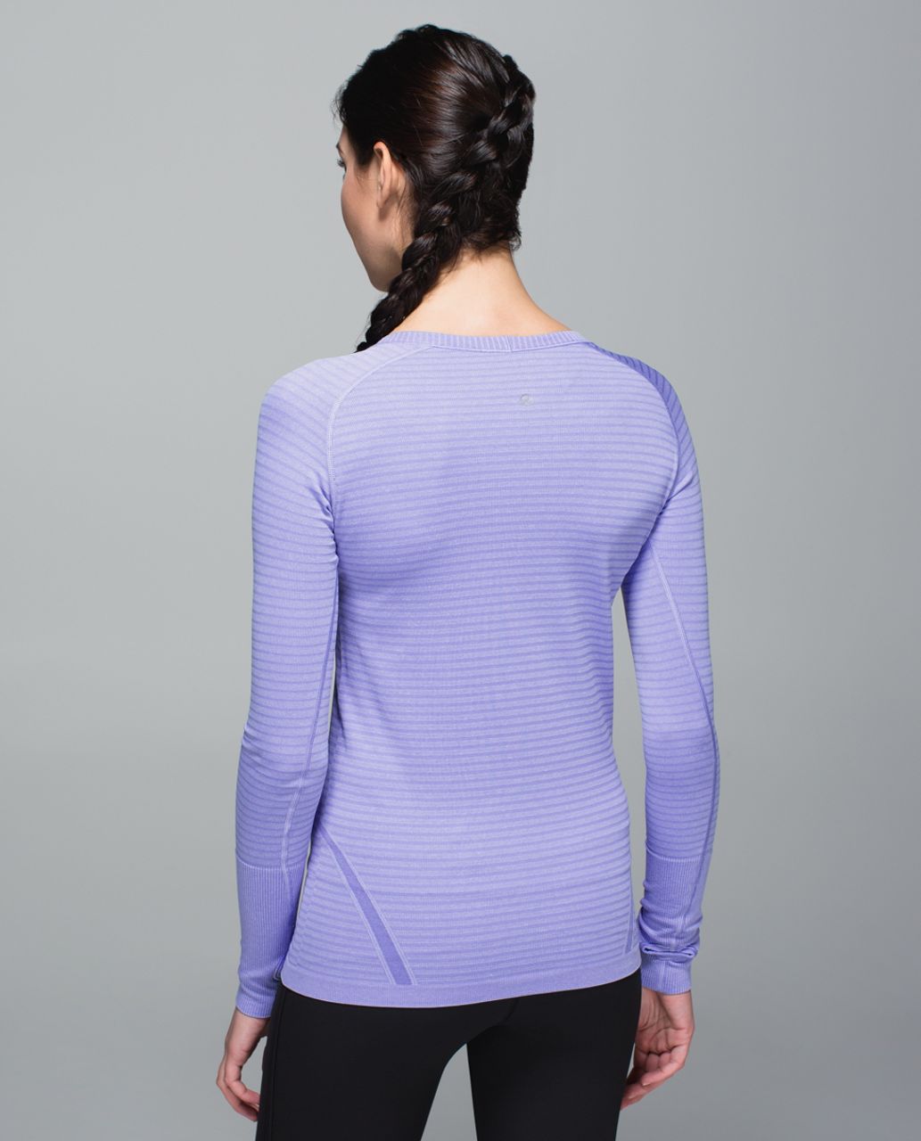 Lululemon Run:  Swiftly Tech Long Sleeve Crew - Rugby Stripe Tonal Heathered Lullaby