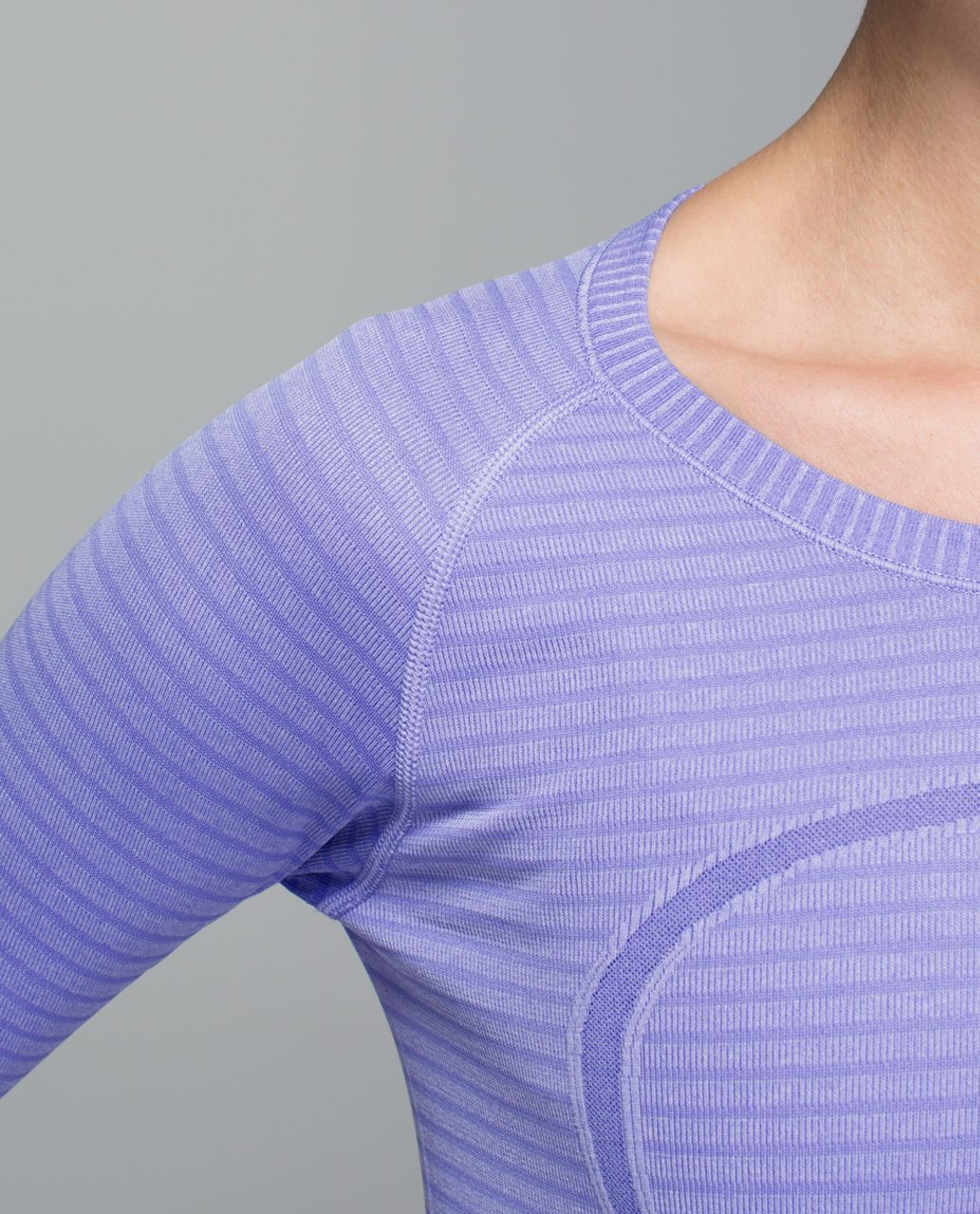 Lululemon Run:  Swiftly Tech Long Sleeve Crew - Rugby Stripe Tonal Heathered Lullaby