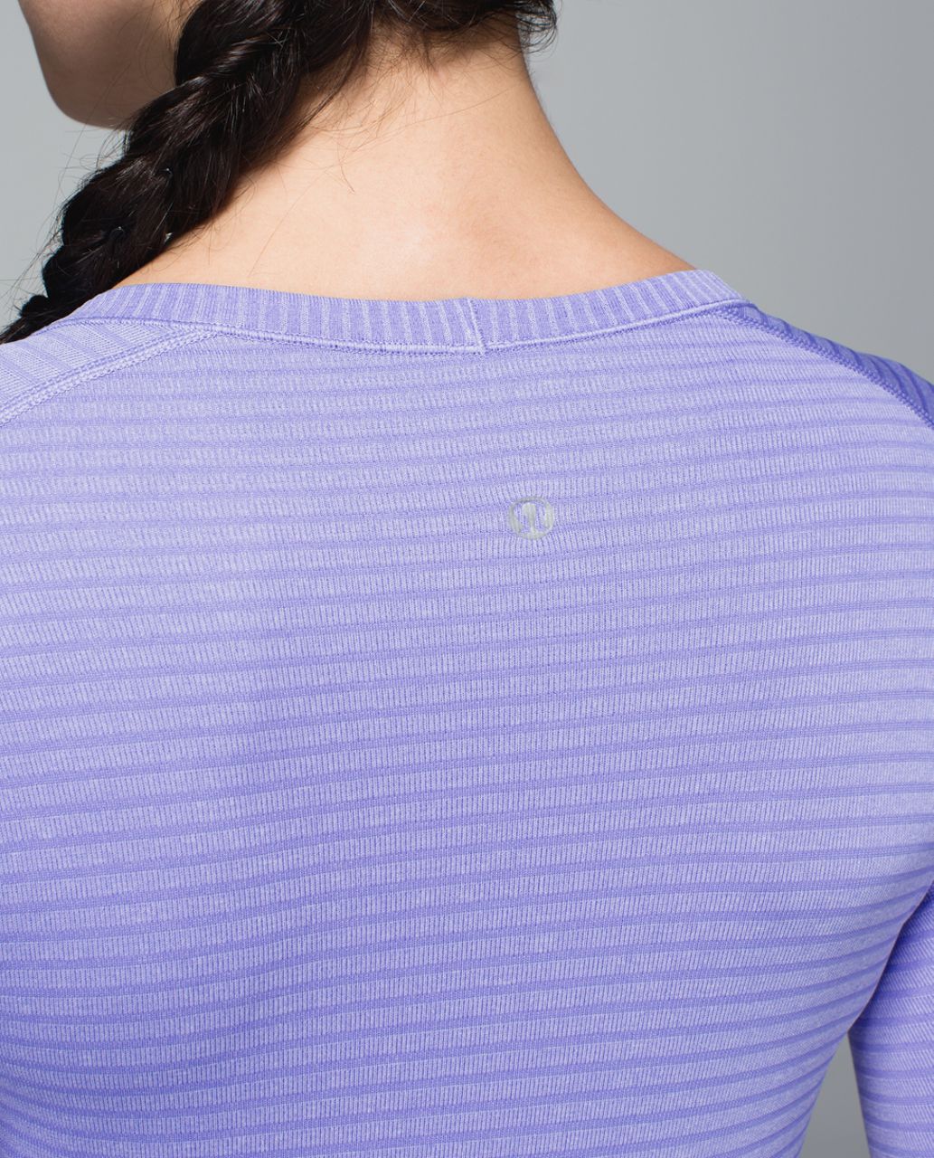 Lululemon Run:  Swiftly Tech Long Sleeve Crew - Rugby Stripe Tonal Heathered Lullaby