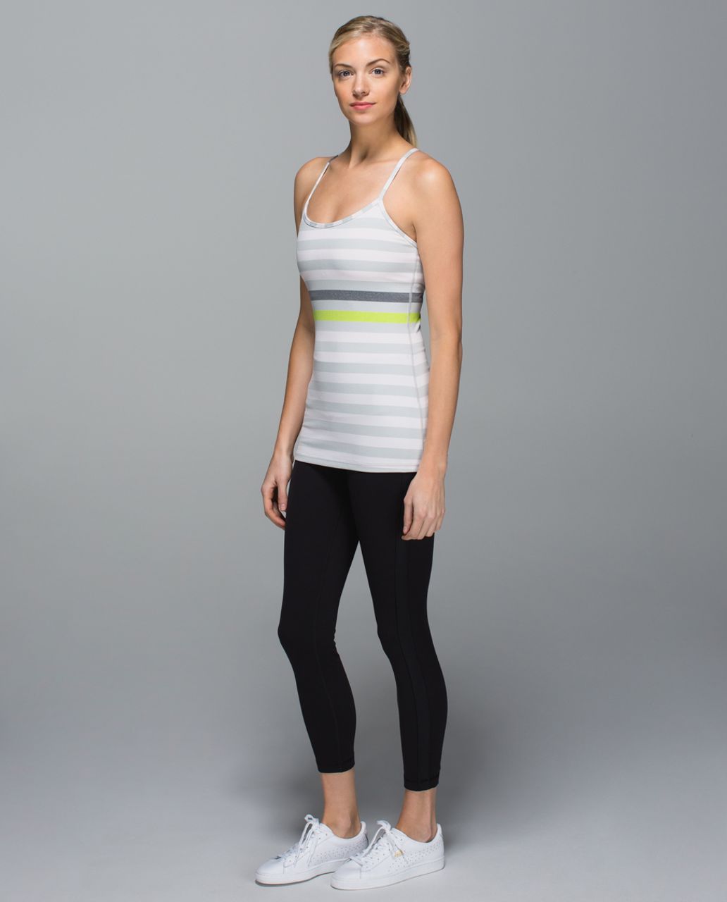 Lululemon Power Y Tank *Luon - Jet Stripe Heathered Silver Spoon Heathered Neutral Blush