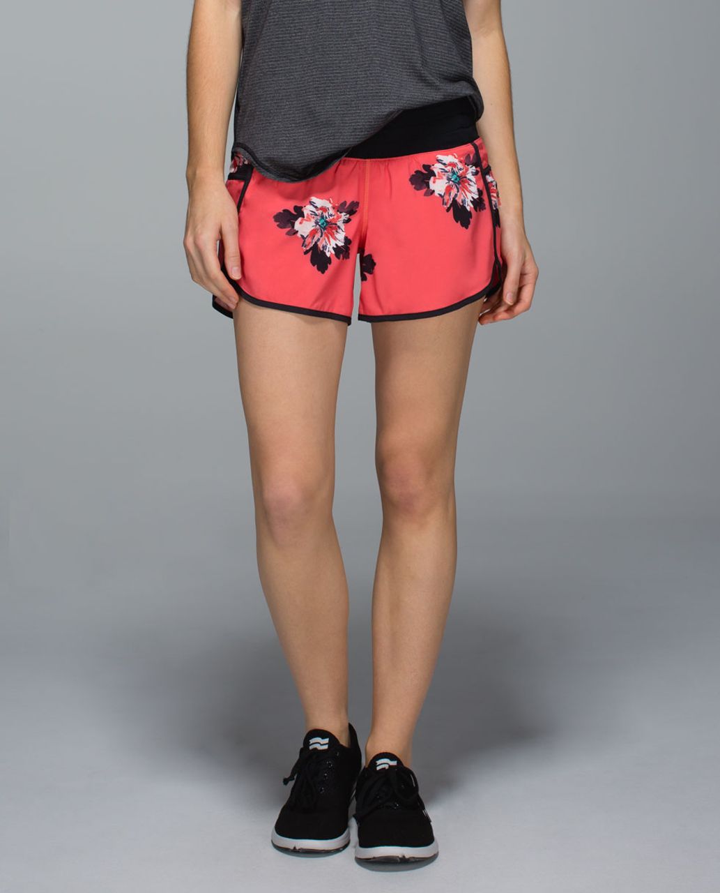 Lululemon Tracker Short II *4-way Stretch - Atomic Flower Parfait Pink Atomic Red / Black