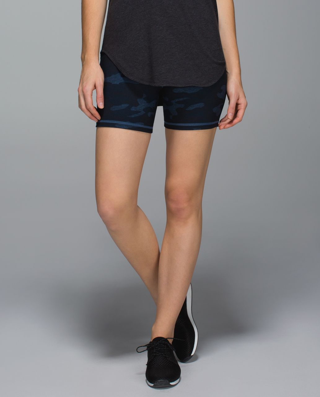 Lululemon Groove Short *Full-On Luon (Regular) - Heathered Texture Lotus Camo Oil Slick Blue / Black