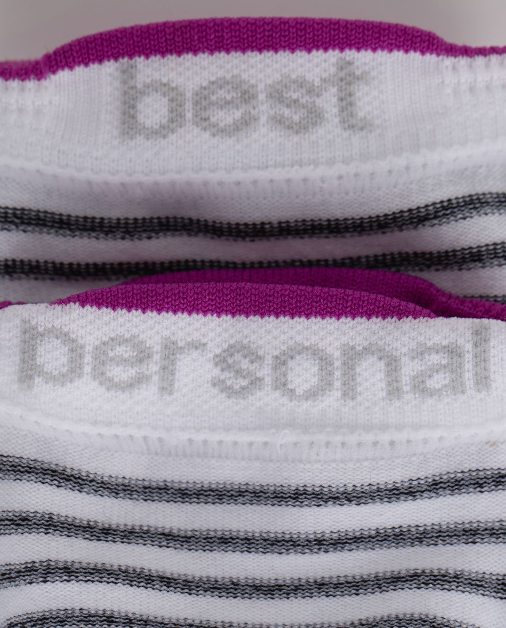 Lululemon Women's Ultimate Padded Run Sock - 4x10 Stripe Black Ultra Violet