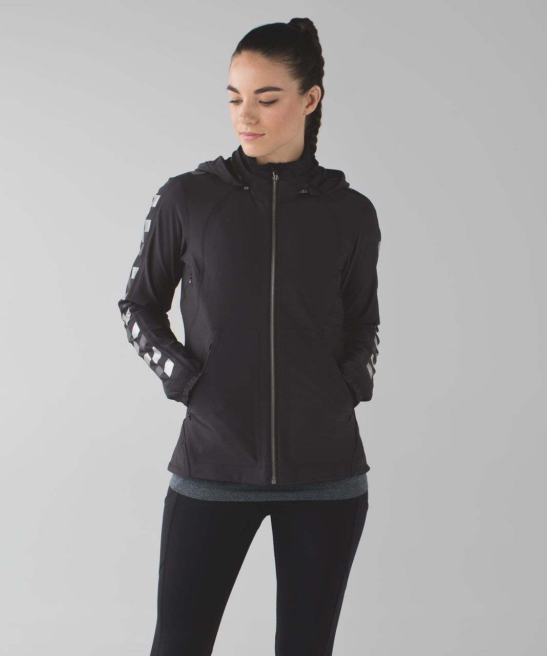 LULULEMON Feelin' Frosty Softshell Jacket Black Reflective Size 10 NWT