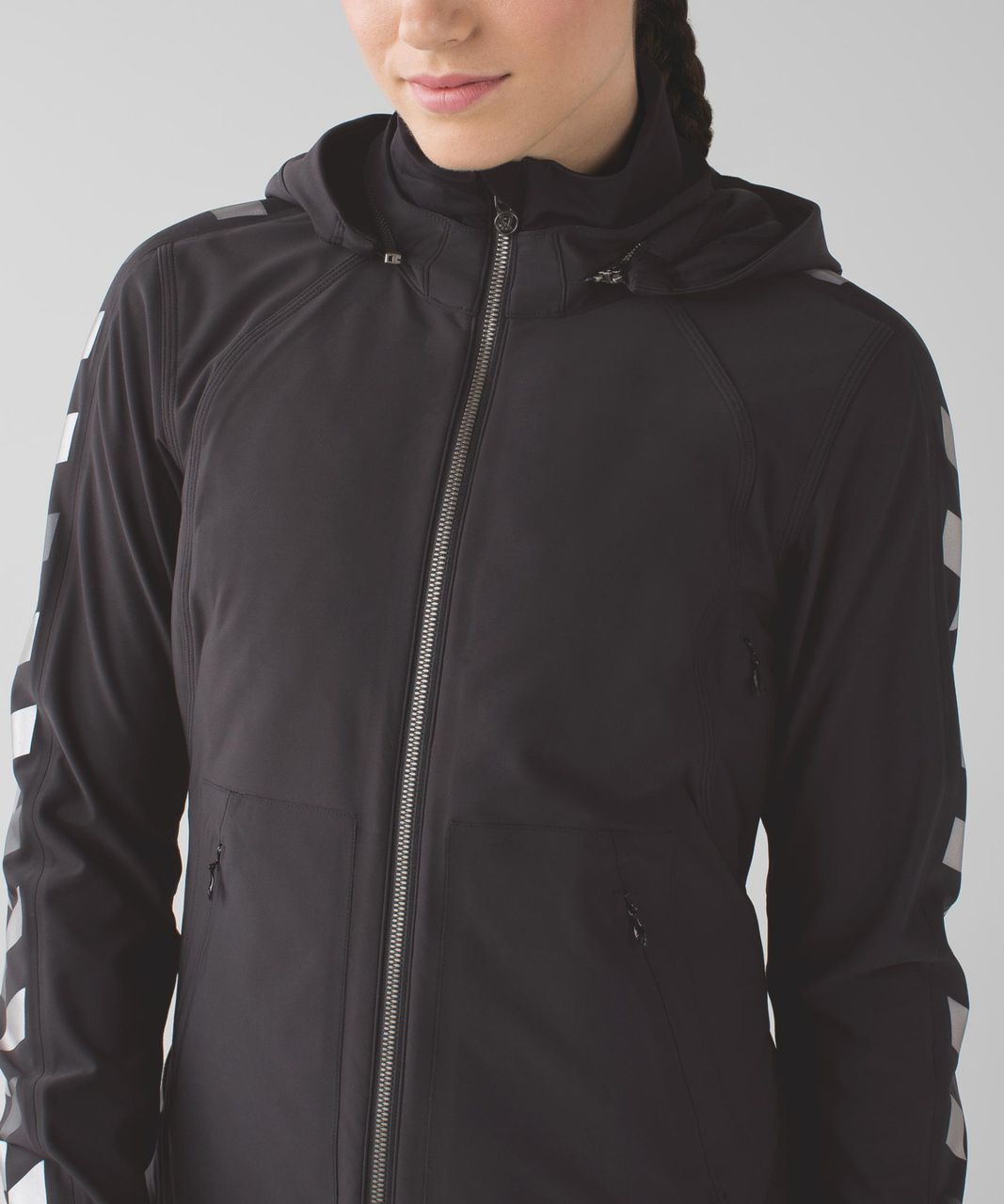 LULULEMON Feelin' Frosty Softshell Jacket Black Reflective Size 10