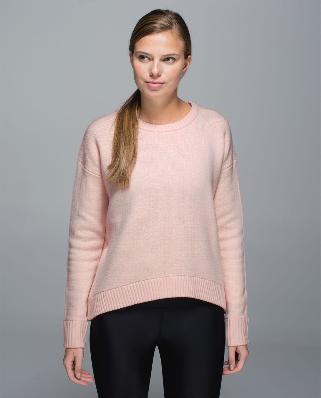 Lululemon Yogi Crew Sweater *Hearts - Parfait Pink / White