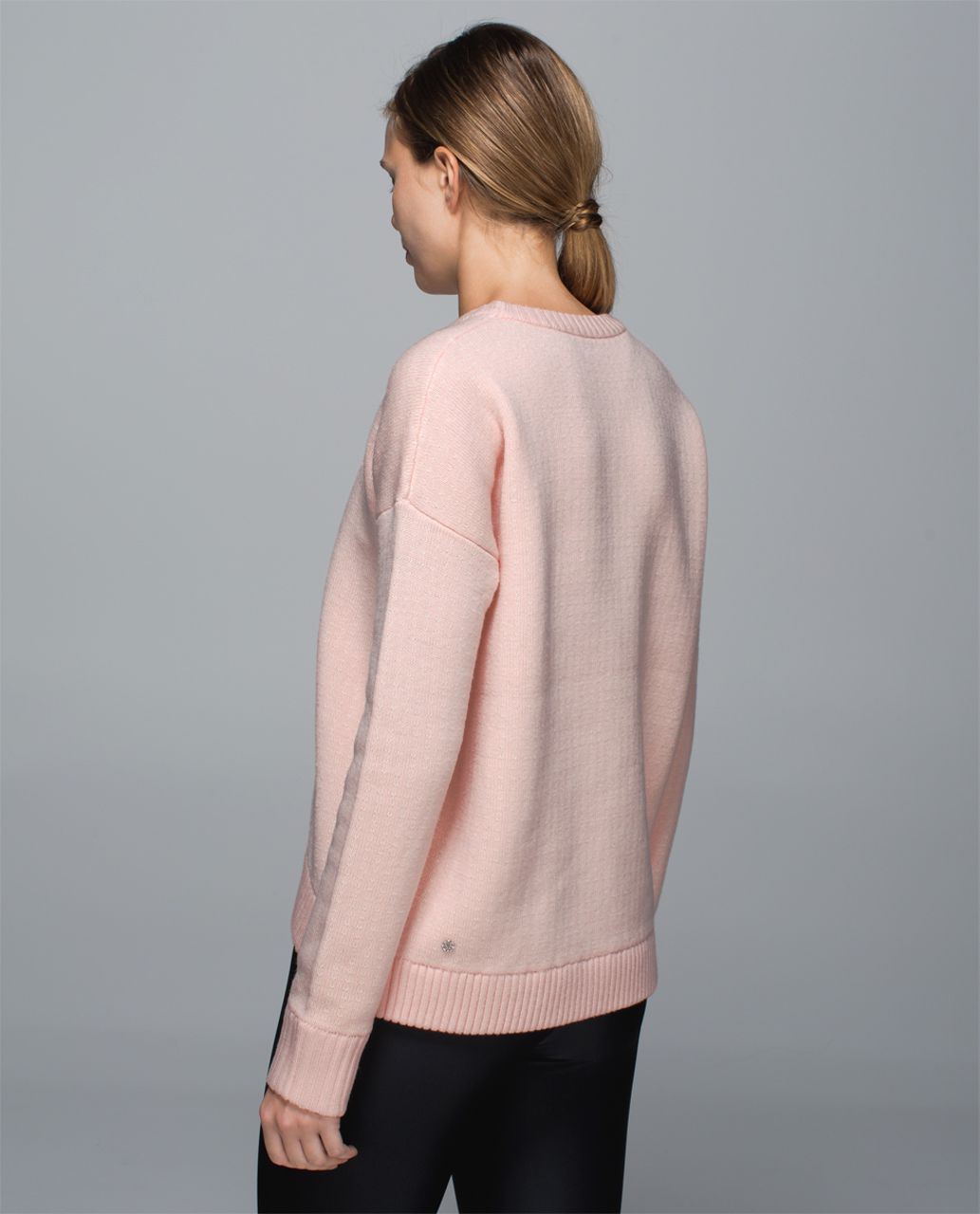 Lululemon Yogi Crew Sweater *Hearts - Parfait Pink / White