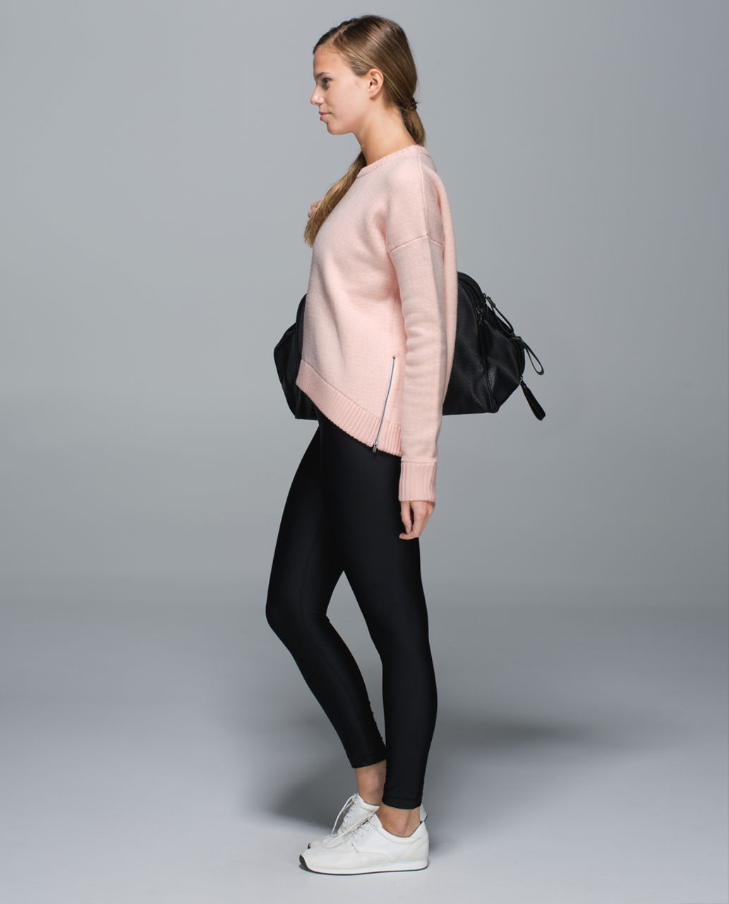 Lululemon Yogi Crew Sweater *Hearts - Parfait Pink / White