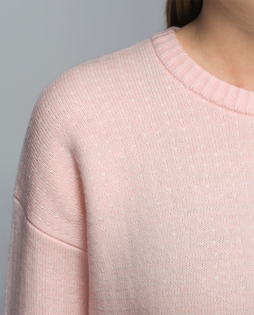 Lululemon Yogi Crew Sweater *Hearts - Parfait Pink / White