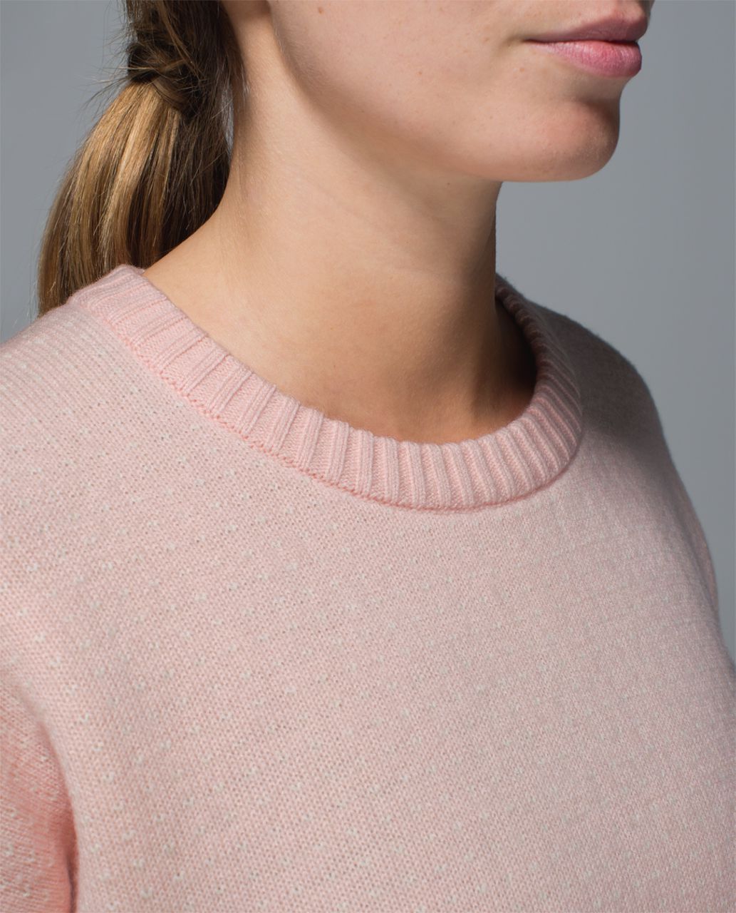 Lululemon Yogi Crew Sweater *Hearts - Parfait Pink / White