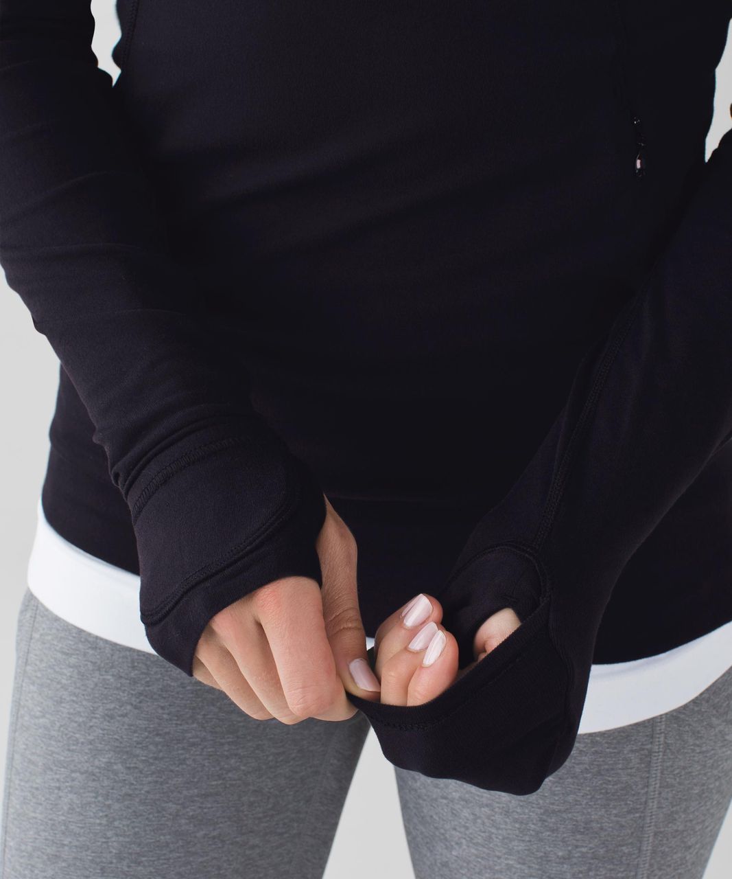 Lululemon Think Fast Pullover - Black / Parallel Stripe Black White