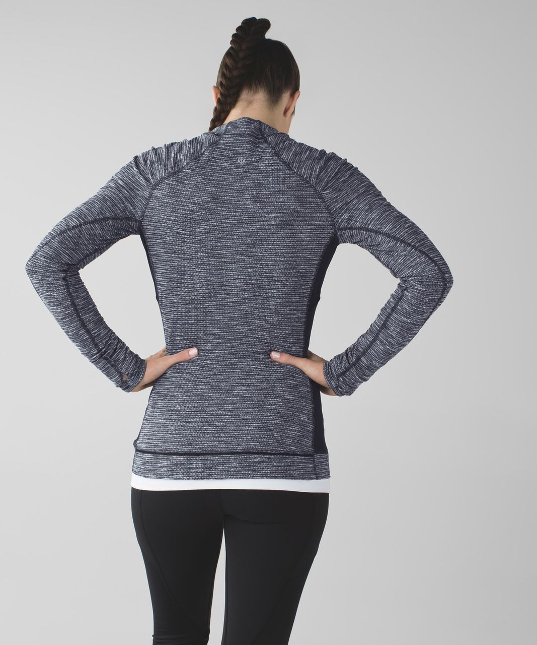 Lululemon Think Fast Long Sleeve - Coco Pique Black / Black