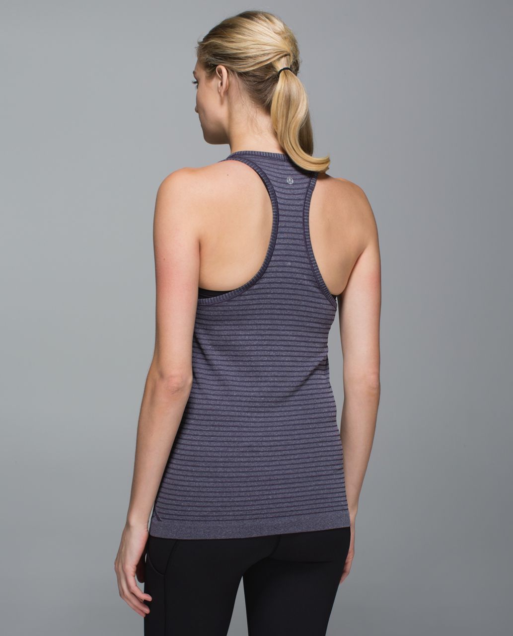 Lululemon Run:  Swiftly Tech Tank - Rugby Stripe Tonal Heathered Black Grape