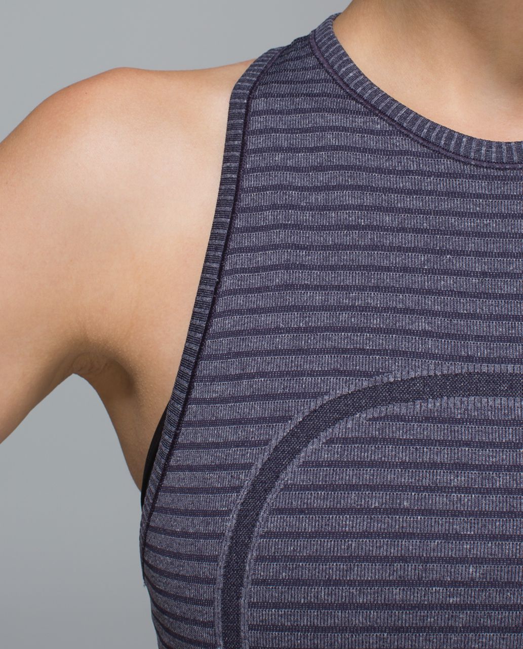 Lululemon Run:  Swiftly Tech Tank - Rugby Stripe Tonal Heathered Black Grape