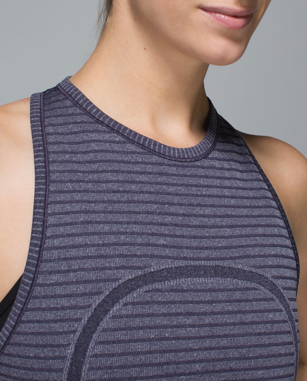 Lululemon Run:  Swiftly Tech Tank - Rugby Stripe Tonal Heathered Black Grape