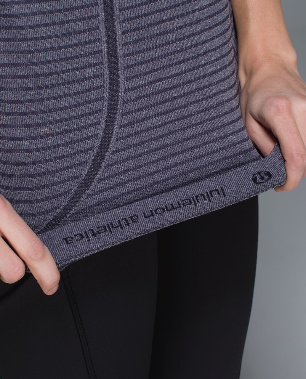 Lululemon Run:  Swiftly Tech Tank - Rugby Stripe Tonal Heathered Black Grape