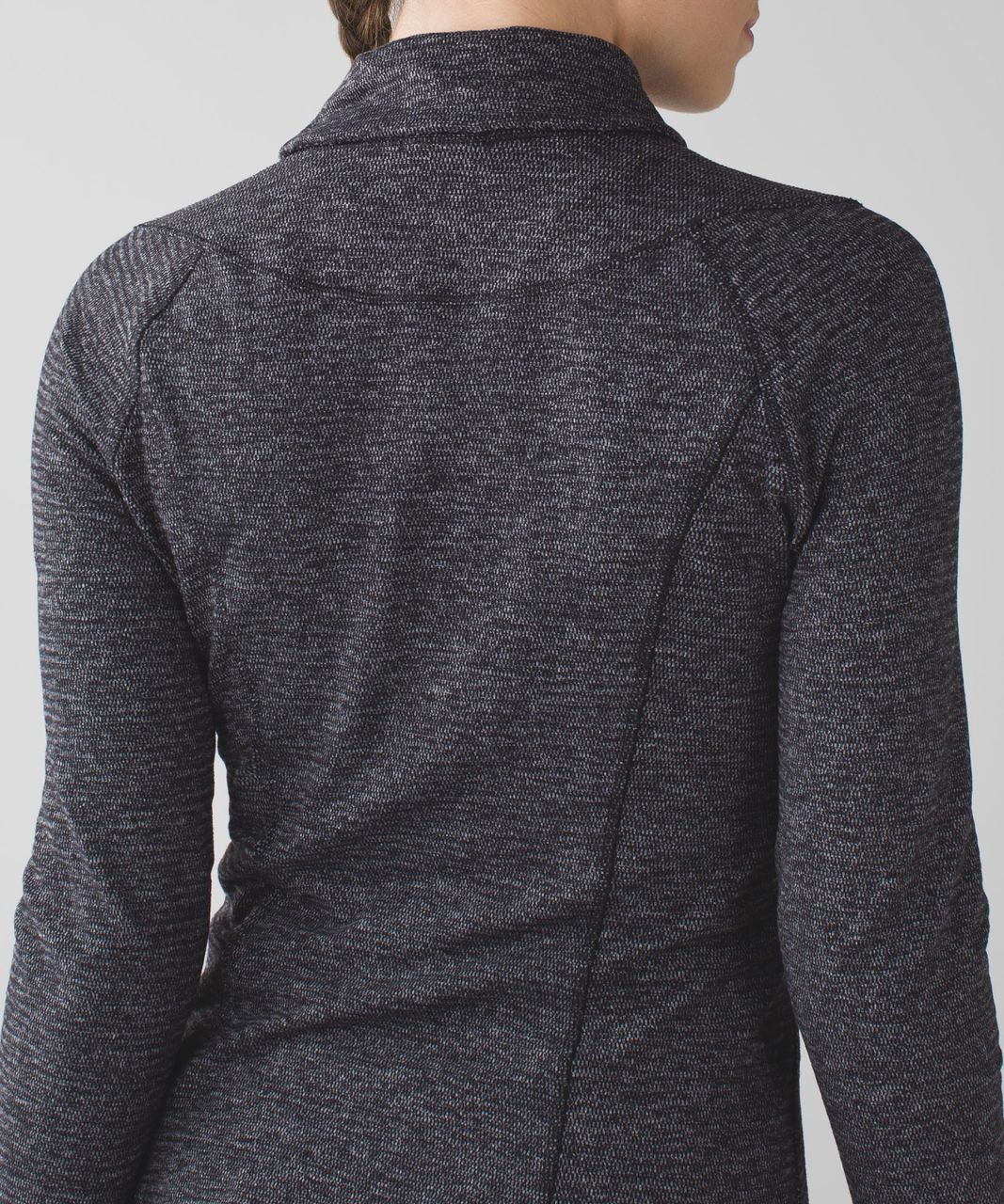 Lululemon Think Fast Pullover - Mini Check Pique Black Heathered Black