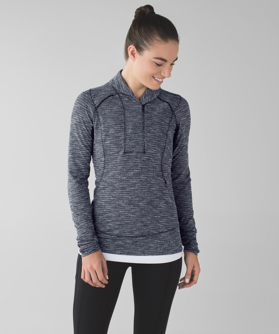 Lululemon Think Fast Pullover - Coco Pique Black / Black