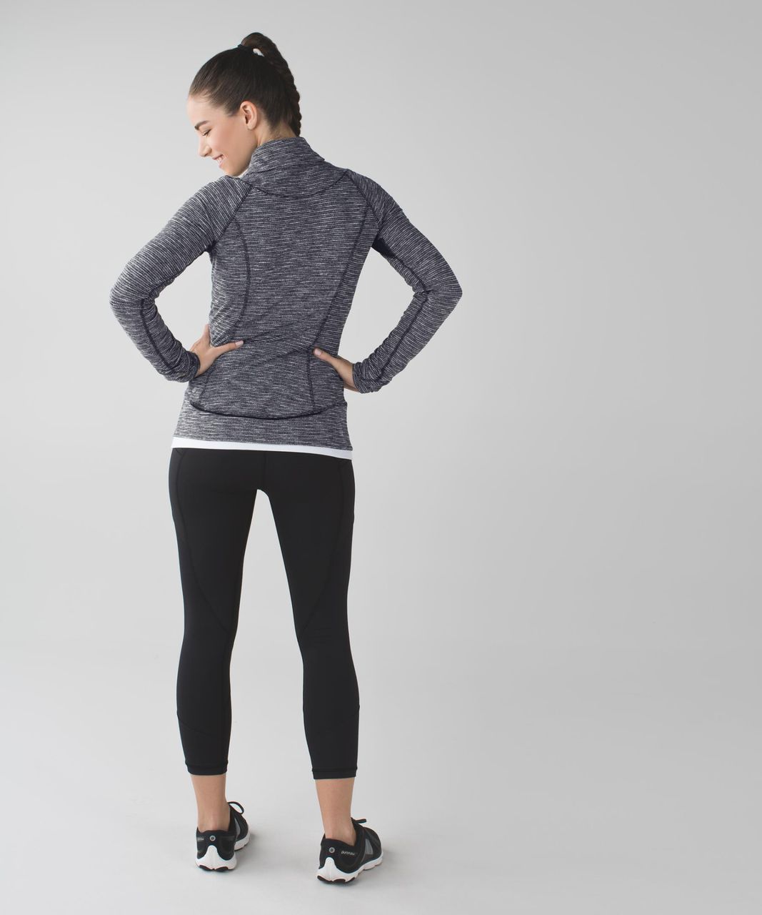 Lululemon Think Fast Pullover - Coco Pique Black / Black