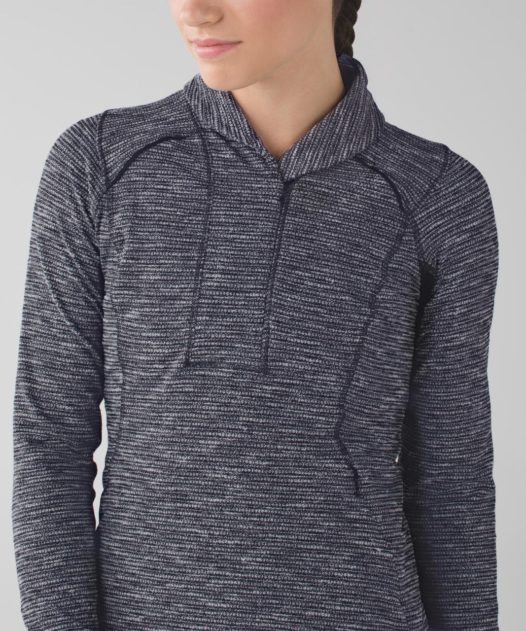 Lululemon Think Fast Pullover - Coco Pique Black / Black