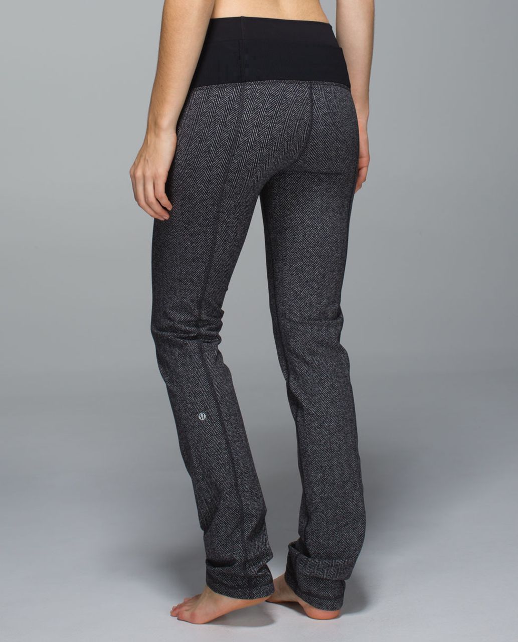 Lululemon Straight-Up Pant *Full-On Luon - Giant Herringbone Black Heathered Black