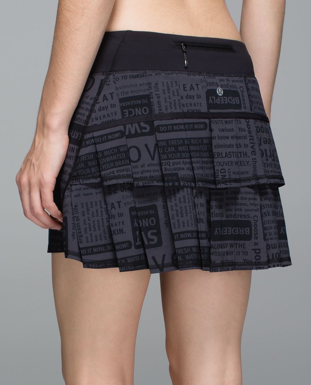 Lululemon Run:  Pace Setter Skirt *4-way Stretch (Tall) - Classic Manifesto Deep Coal Black / Black