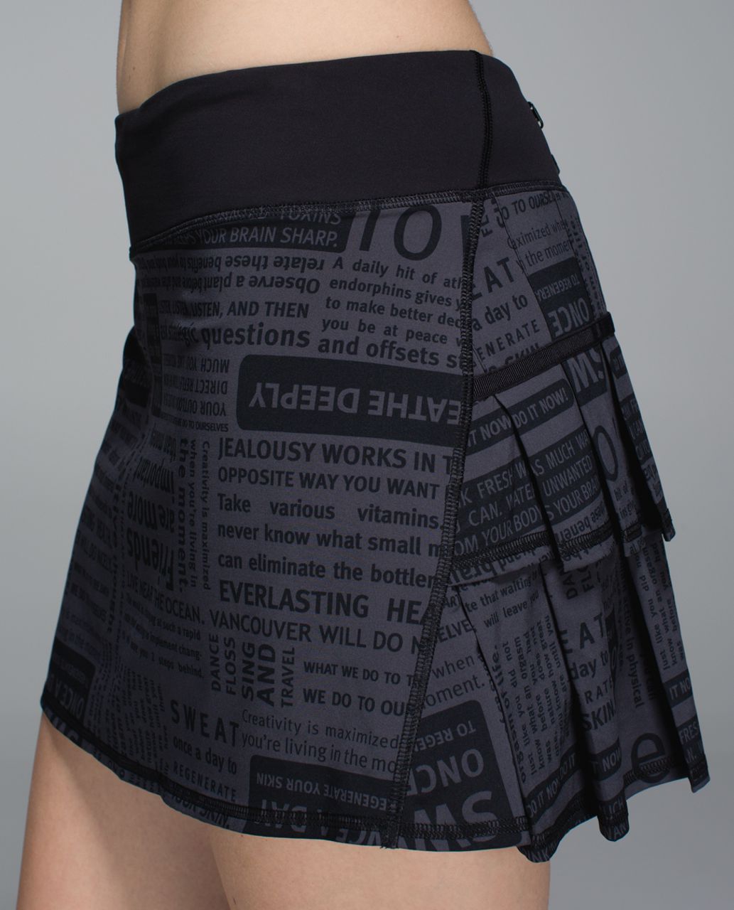 Lululemon Run: Pace Setter Skirt *4-way Stretch (Tall) - Classic Manifesto  Deep Coal Black / Black - lulu fanatics