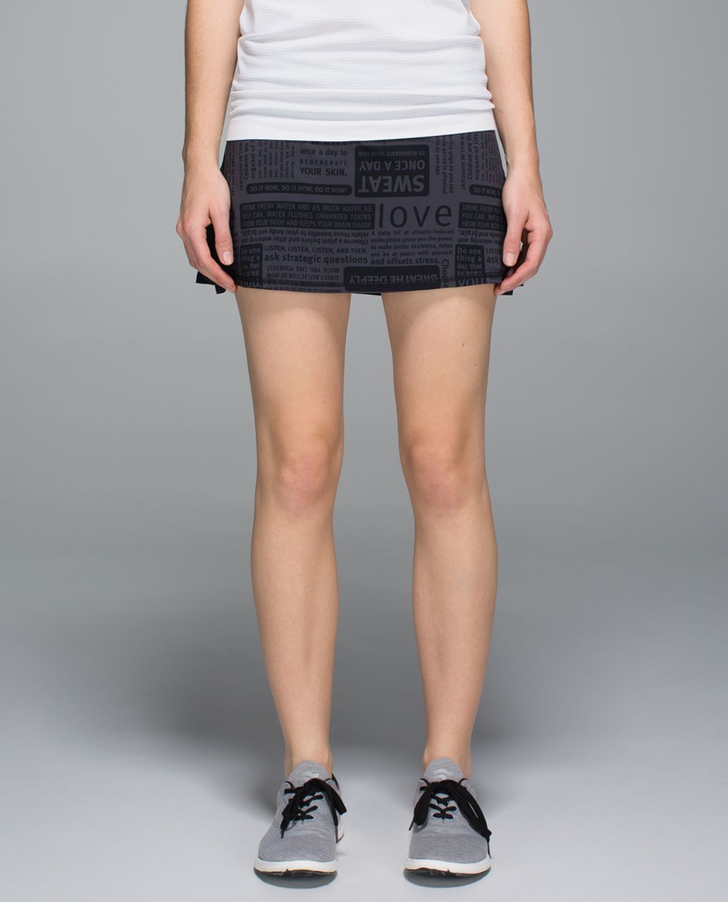 Lululemon Run: Pace Setter Skirt - Coal Pig Pink Shale Stripe / Coal - lulu  fanatics