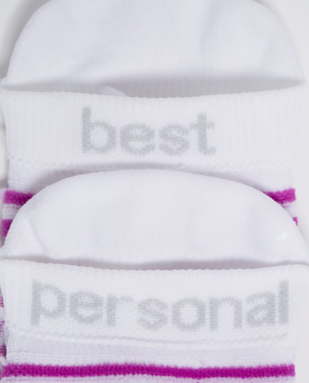 Lululemon Women's Ultimate No Show Run Sock *Ergo Toes - 4x4 Stripe Silver Spoon Ultra Violet