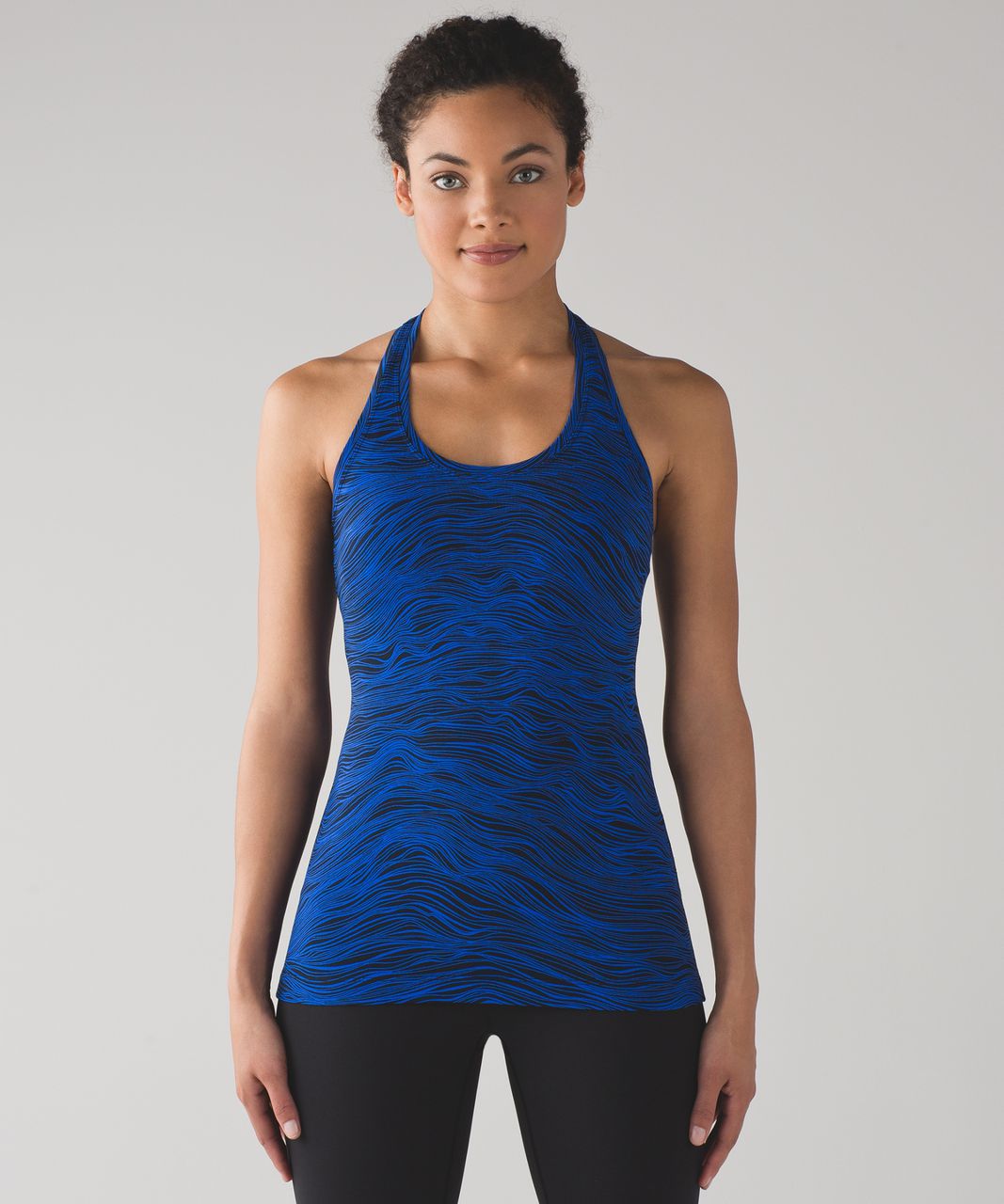 Lululemon Cool Racerback II - Life Lines Cerulean Blue Black