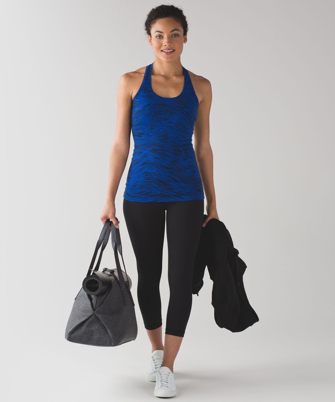 Lululemon Cool Racerback II - Life Lines Cerulean Blue Black