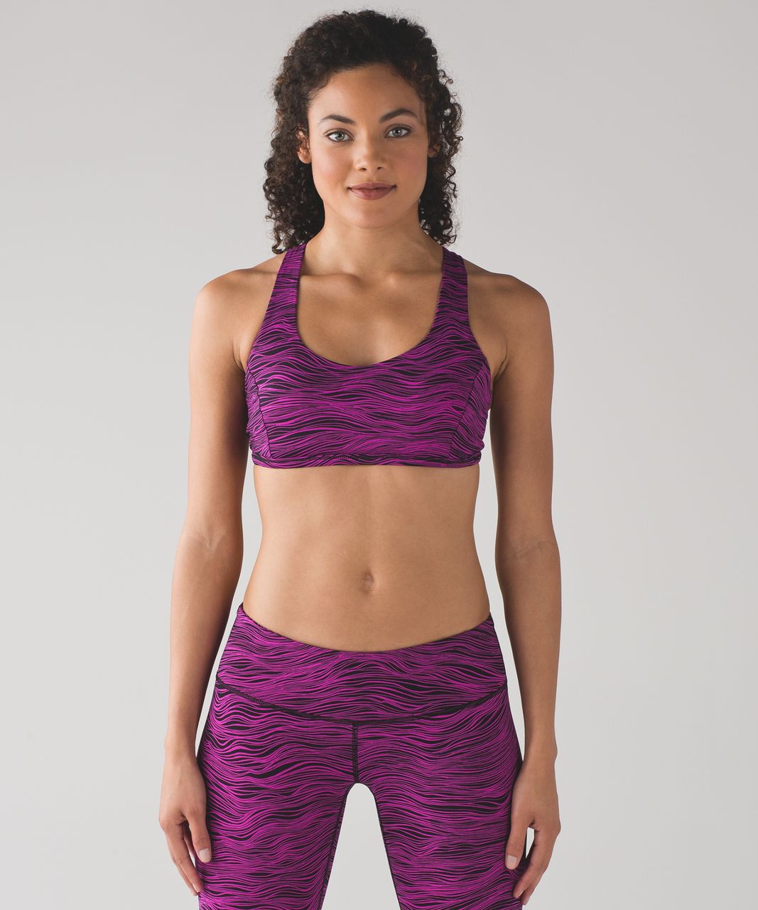 Lululemon Free To Be Tranquil Bra - Life Lines Polar Pink Black