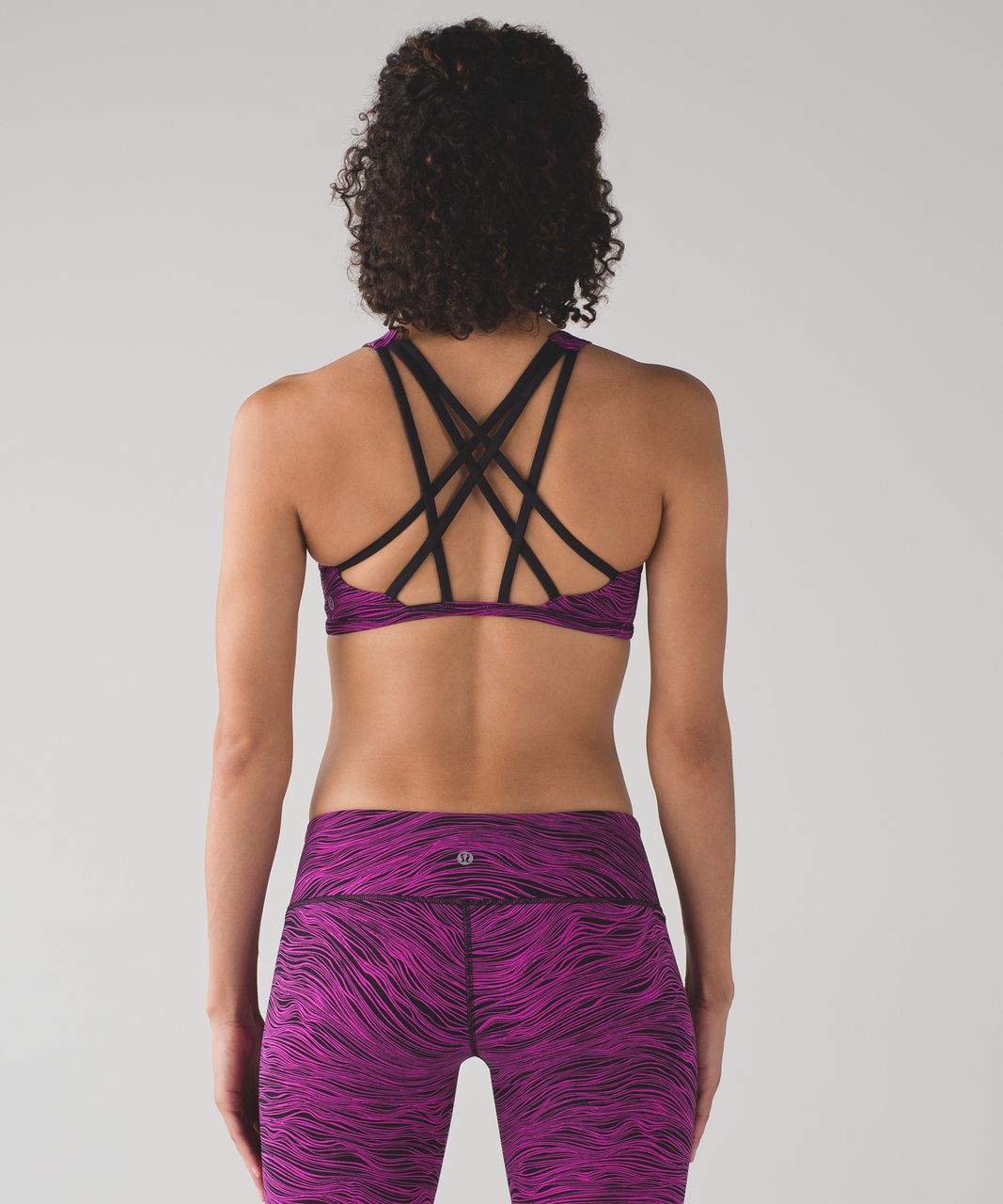 Lululemon Free To Be Tranquil Bra - Life Lines Polar Pink Black