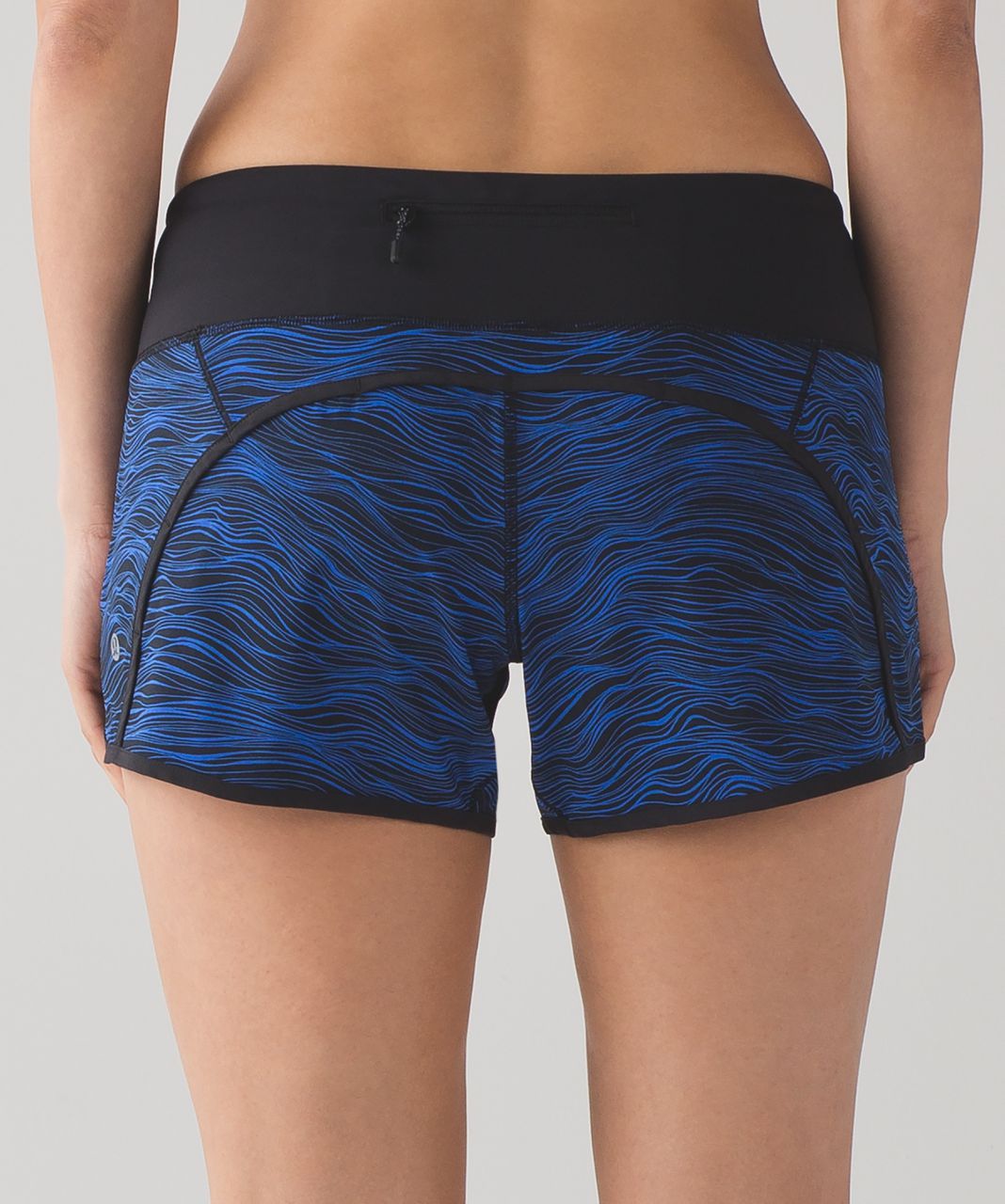 Lululemon Run Times Short (4") - Life Lines Cerulean Blue Black / Black