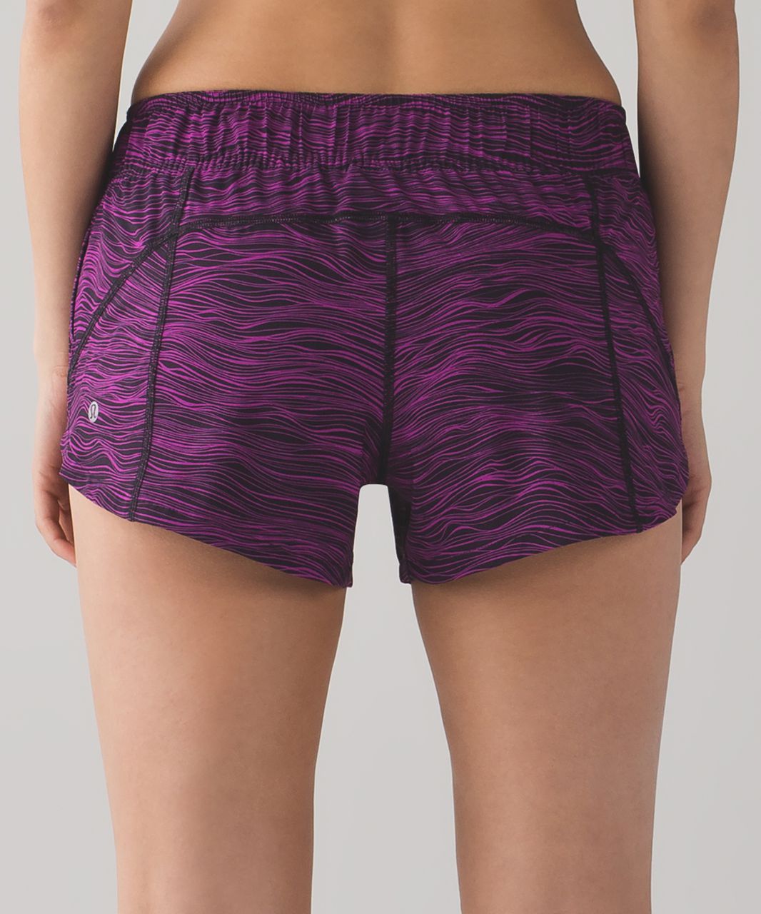 Lululemon Double Time Short (3") - Life Lines Polar Pink Black / Heathered Texture Printed Deep Coal Black