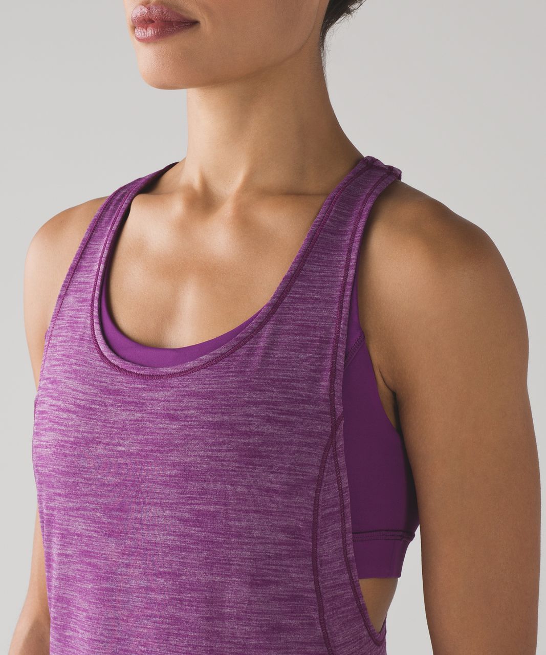 Heathered Tank with Attached Sports Bra