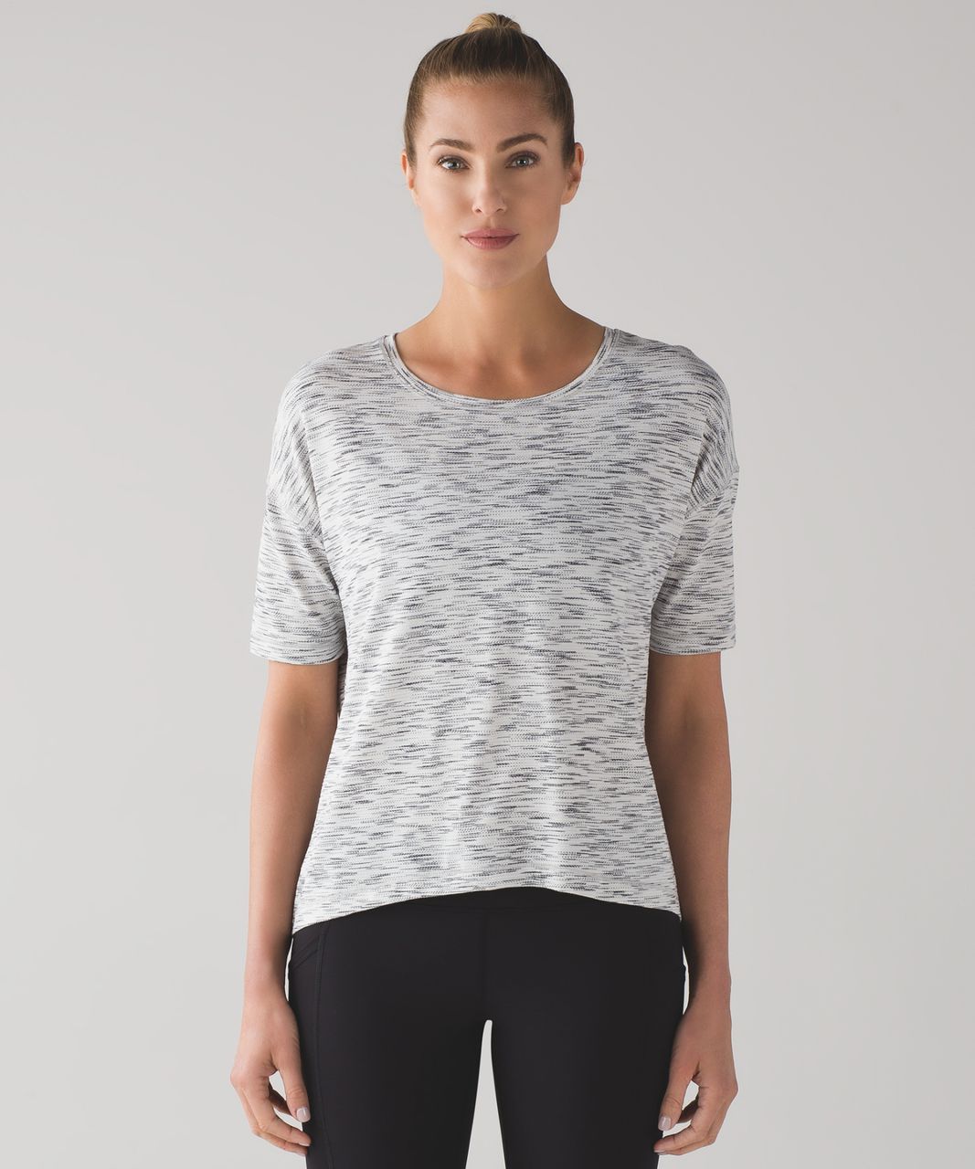 Lululemon Run It Out Tee - Tiger Space Dye Black White