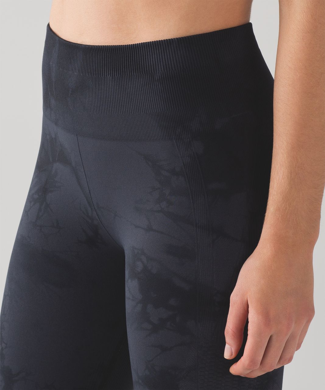 LULULEMON Flow & Go Crop Seamless Leggings Tie Dye Dark Carbon