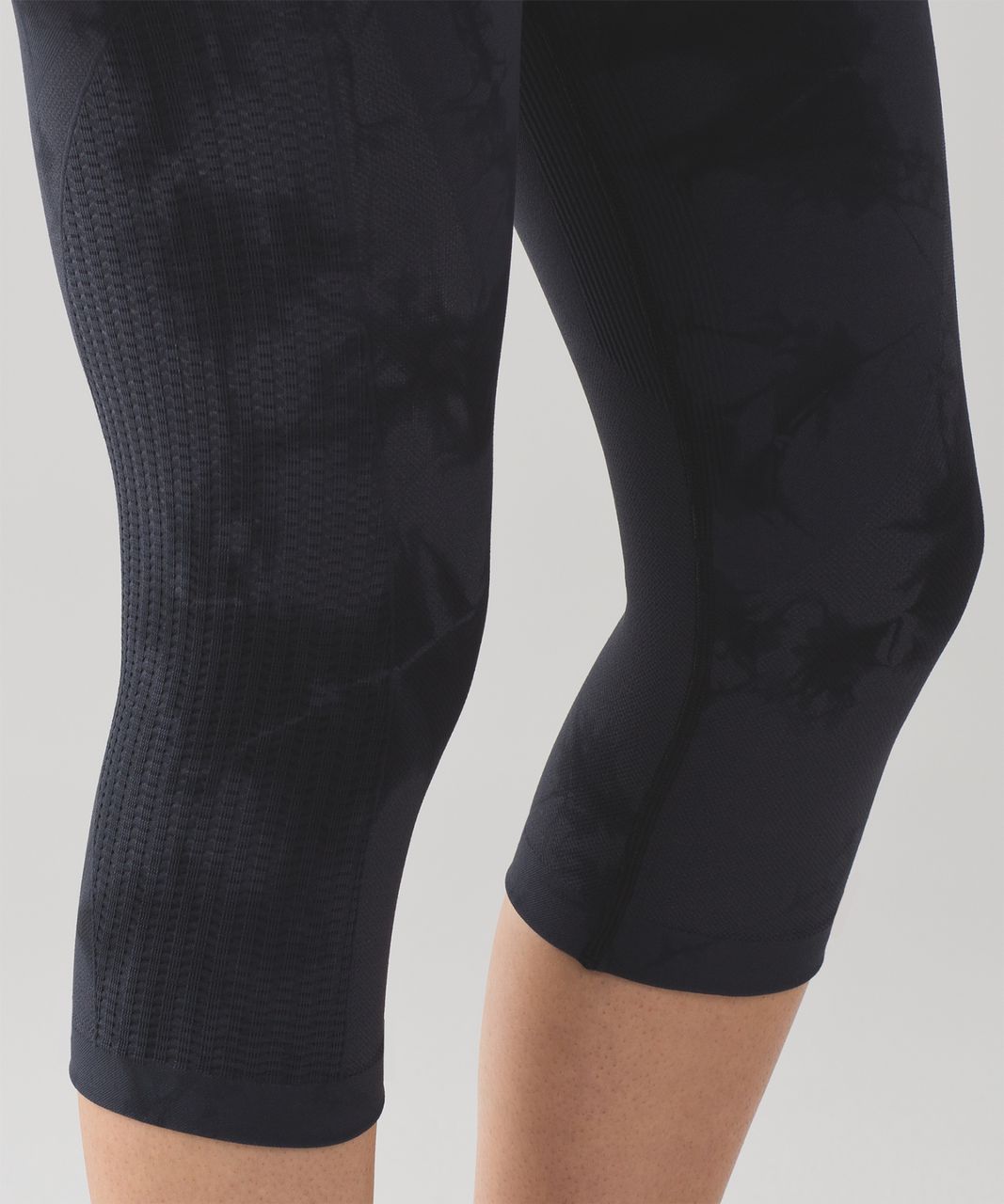 LULULEMON Flow & Go Crop Seamless Leggings Tie Dye Dark Carbon