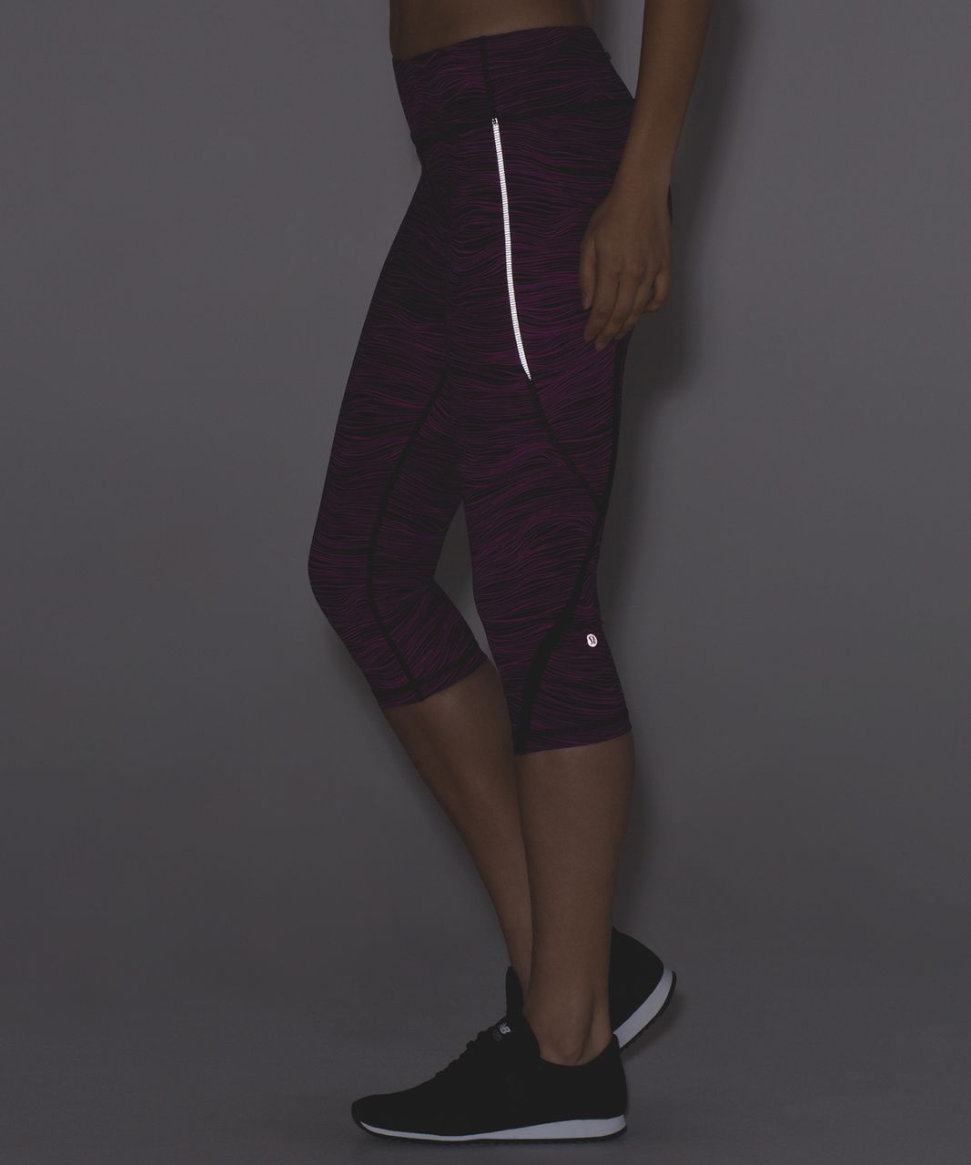 Lululemon On Track Crop (19) - Life Lines Polar Pink Black / Black - lulu  fanatics